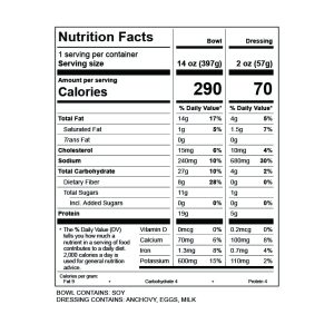 Blackened Chicken Bowl Nutrition Facts