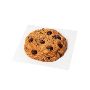 chocolate chip cookie on napkin