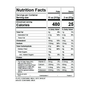 Cuban Meatball and Maduros nutrition facts