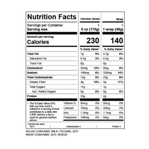 Curry Chicken Salad Whole Wheat Wrap Nutrition Facts