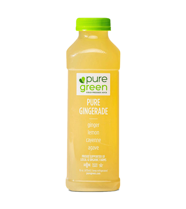 pure green pure gingerade cold pressed juice